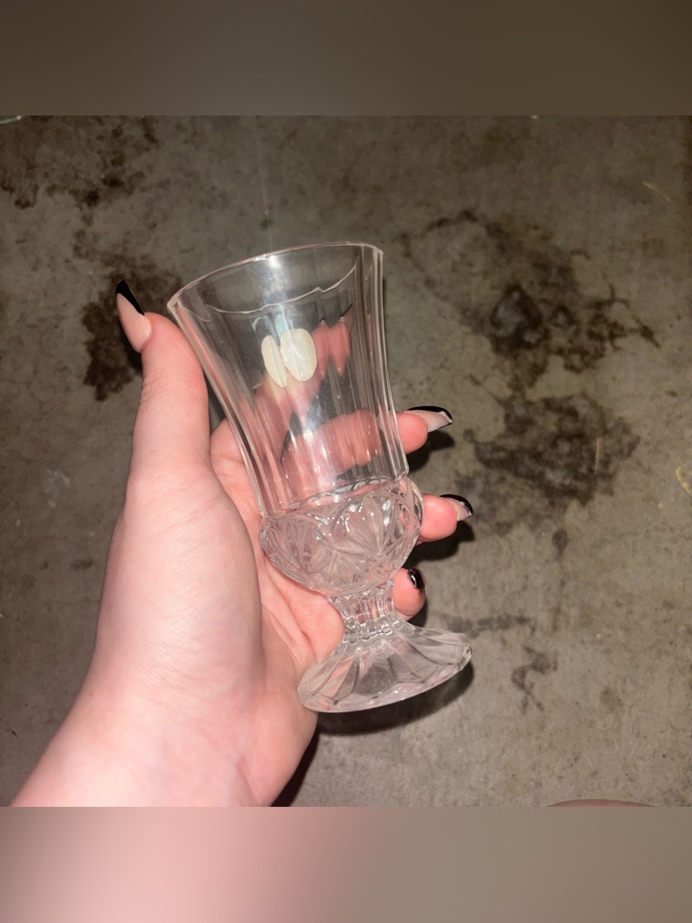 Vintage Crystal Cristal de Flandre Short Stemmed Fascination Cordial Glass